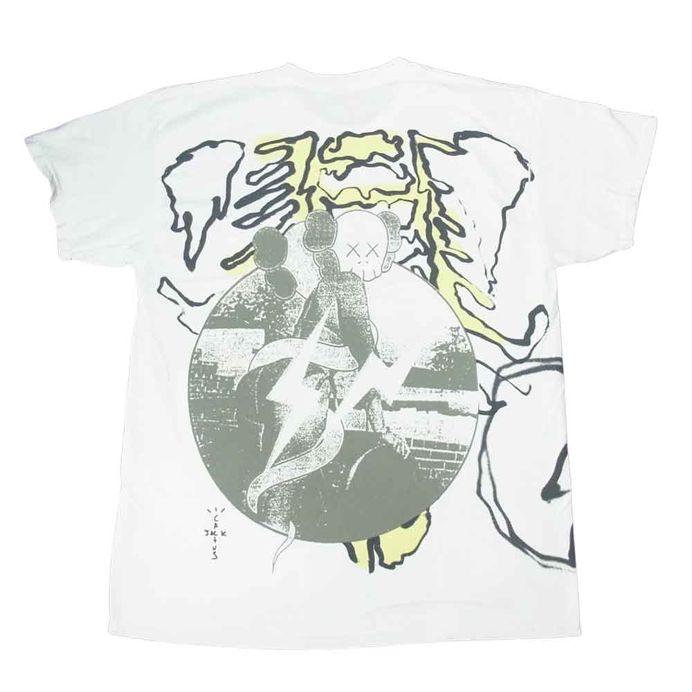 FRAGMENT DESIGN フラグメントデザイン CJFR-SS01 Travis Scott × Cactus Jack KAWS 半袖 Tシャツ M ホワイト系 M【新古品】【未使用】【中古】