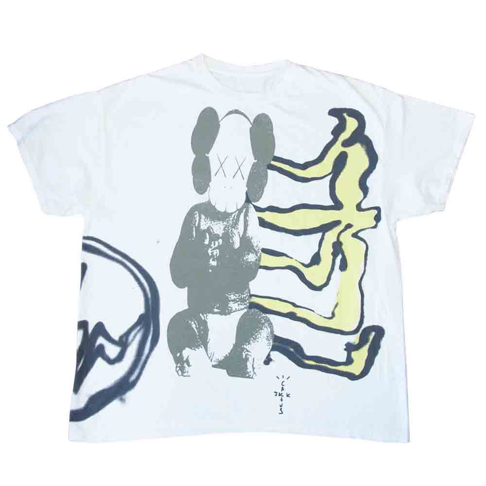FRAGMENT DESIGN フラグメントデザイン CJFR-SS01 Travis Scott × Cactus Jack KAWS 半袖 Tシャツ L ホワイト系 L【新古品】【未使用】【中古】