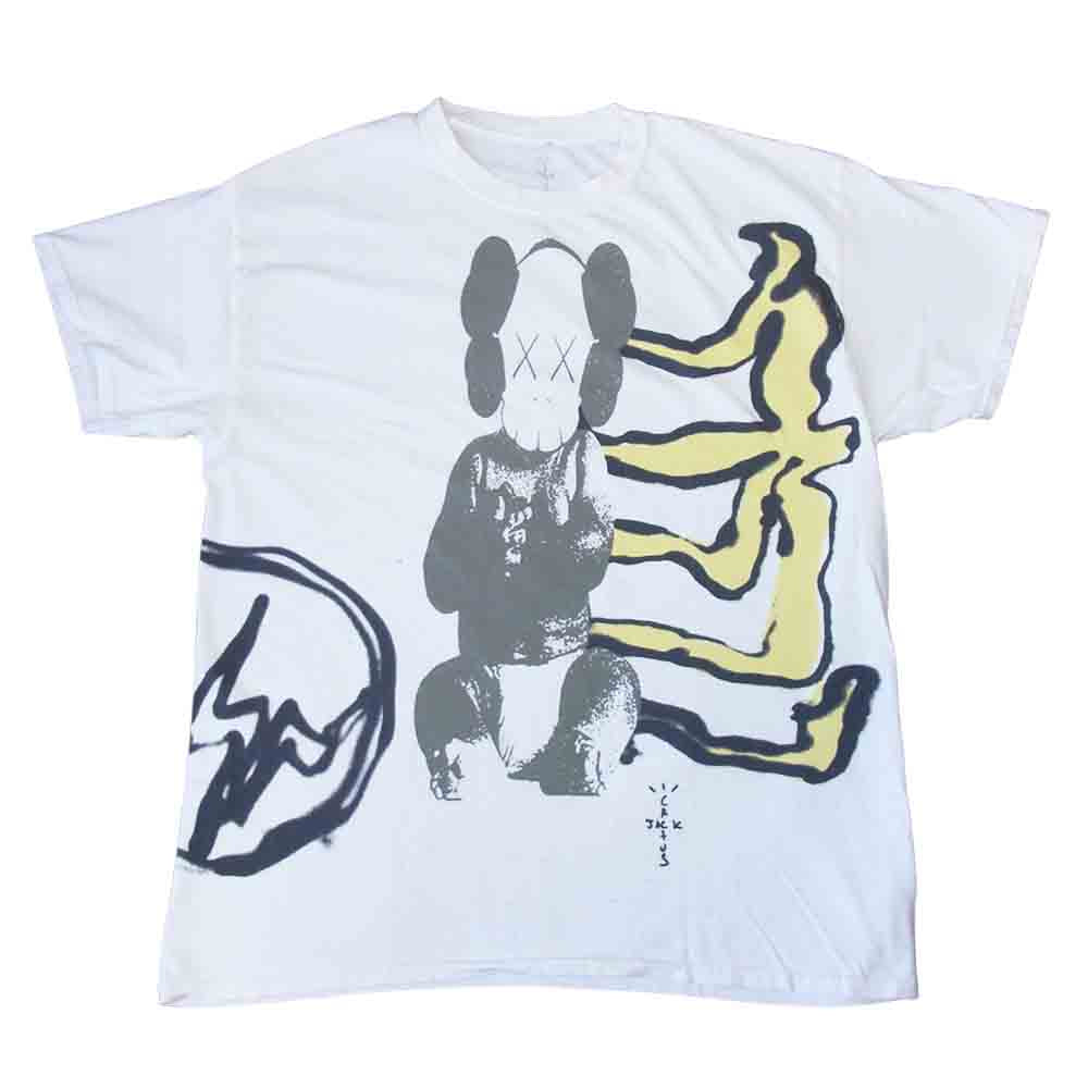 FRAGMENT DESIGN フラグメントデザイン CJFR-SS01 Travis Scott × Cactus Jack KAWS 半袖 Tシャツ M ホワイト系 M【美品】【中古】