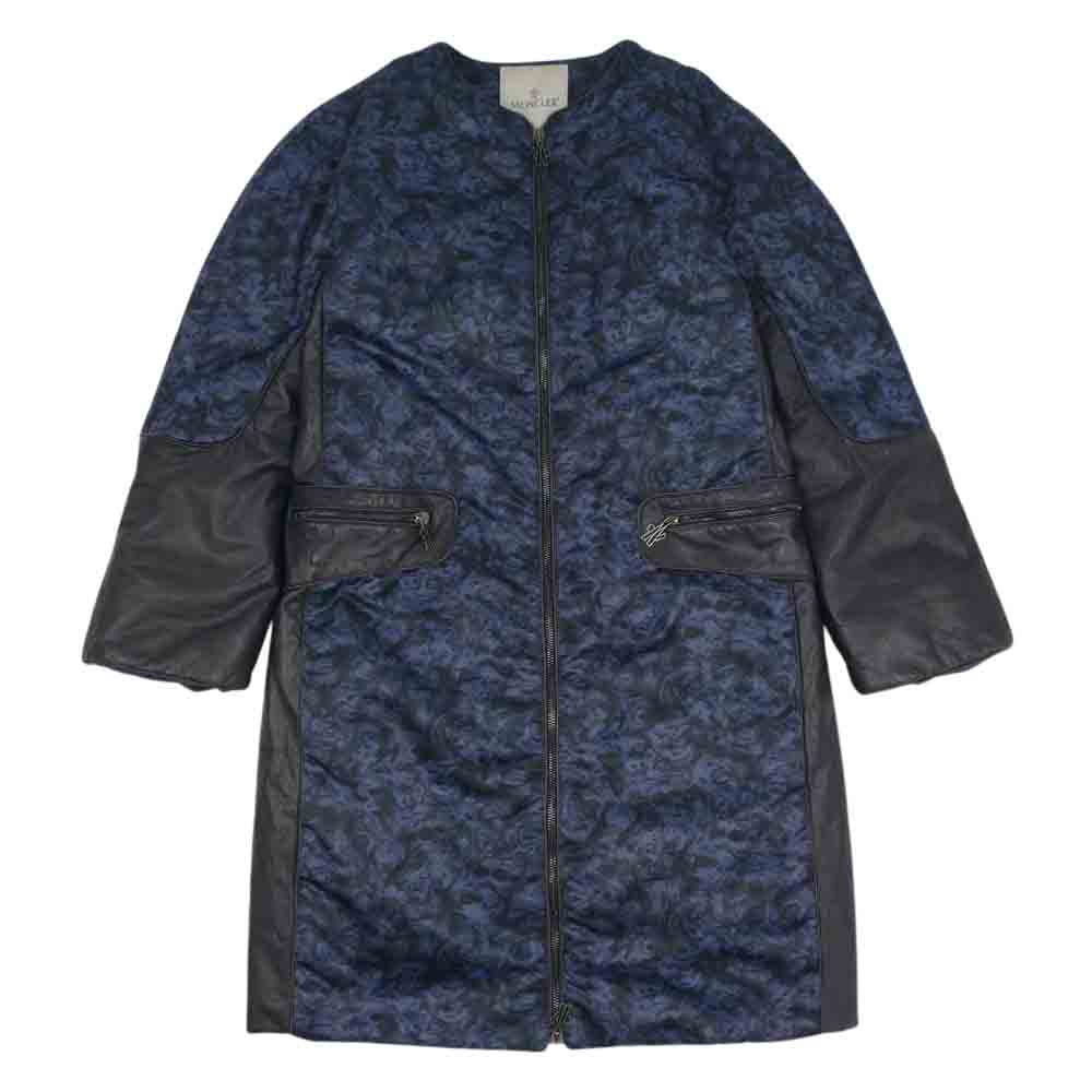 MONCLER モンクレール BOOM レザー 切替 ダウン ジャケット 1【中古】