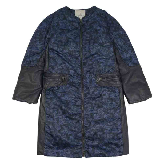 MONCLER モンクレール BOOM レザー 切替 ダウン ジャケット 1【中古】