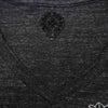 CHROME HEARTS クロムハーツ（原本無） 国内正規品 CHプラス バックプリント メランジ Vネック カットソー 半袖 ダークグレー系 M【中古】