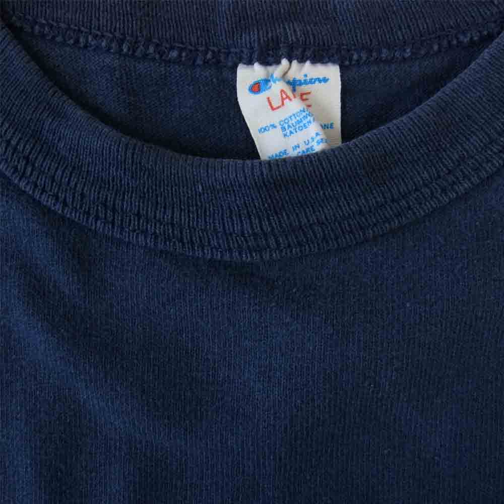 Champion チャンピオン 80‘ｓ トリコタグ tシャツ ネイビー系 L【中古】