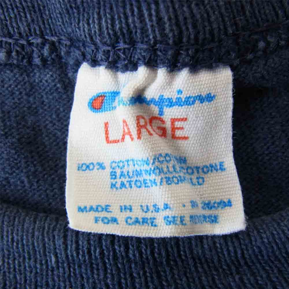 Champion チャンピオン 80‘ｓ トリコタグ tシャツ ネイビー系 L【中古】