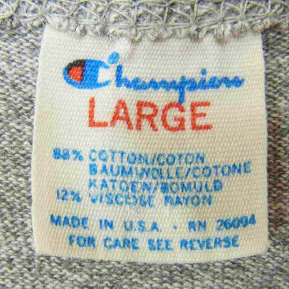 Champion チャンピオン 80‘ｓ トリコタグ tシャツ 霜降り グレー グレー系 L【中古】