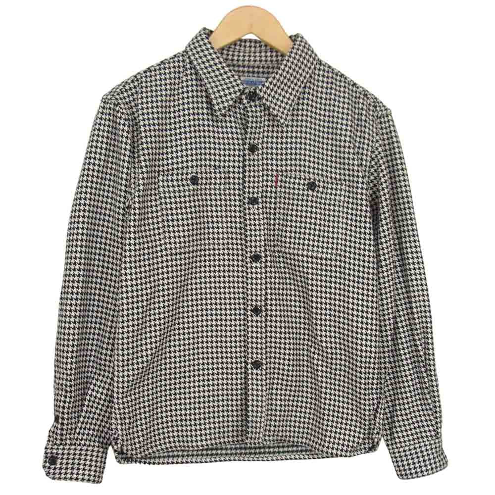THE FLAT HEAD ザフラットヘッド 千鳥格子 ワークシャツ ブラック系 S【中古】