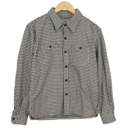 THE FLAT HEAD ザフラットヘッド 千鳥格子 ワークシャツ ブラック系 S【中古】
