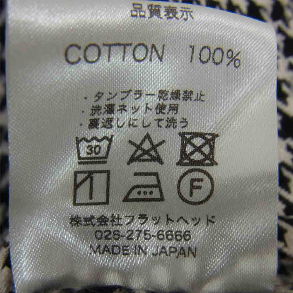 THE FLAT HEAD ザフラットヘッド 千鳥格子 ワークシャツ ブラック系 S【中古】
