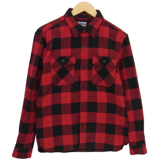 THE FLAT HEAD ザフラットヘッド ヘビー チェック ネル シャツ レッド系 S【中古】