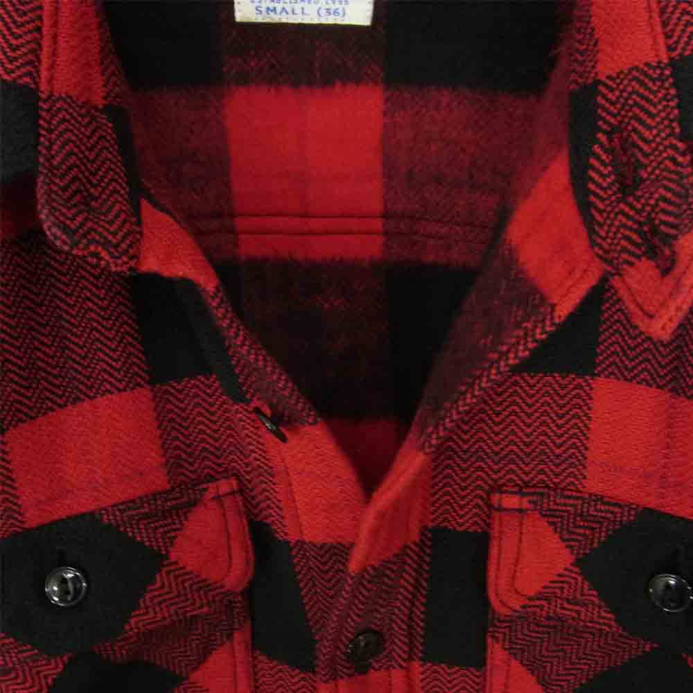 THE FLAT HEAD ザフラットヘッド ヘビー チェック ネル シャツ レッド系 S【中古】