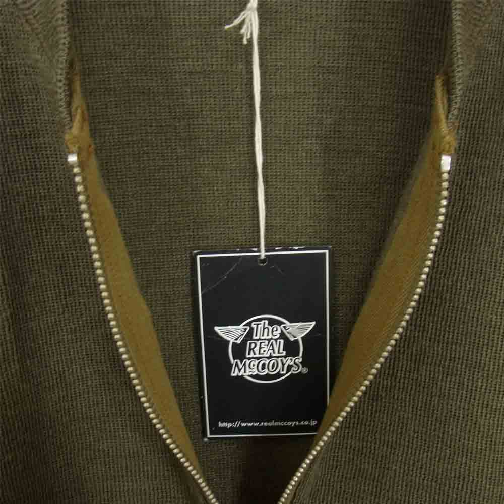 The REAL McCOY'S ザリアルマッコイズ MC16101 TYPE C-2 ベスト ニット ジップ カーディガン カーキ系 36【中古】