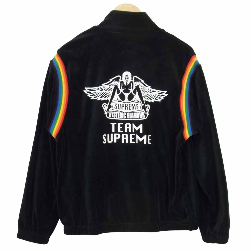 Supreme シュプリーム 21SS × HYSTERIC GLAMOUR ヒステリックグラマー VELOUR TRACK JACKET ベロア トラック ジャケット ブラック系 M【中古】