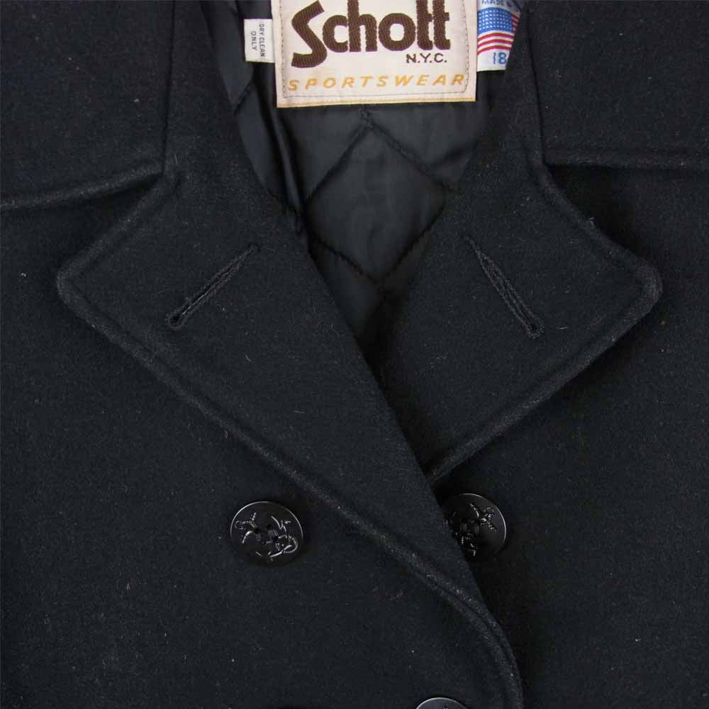 schott ショット 80s ウール Pコート ピーコート アメリカ製 ブラック