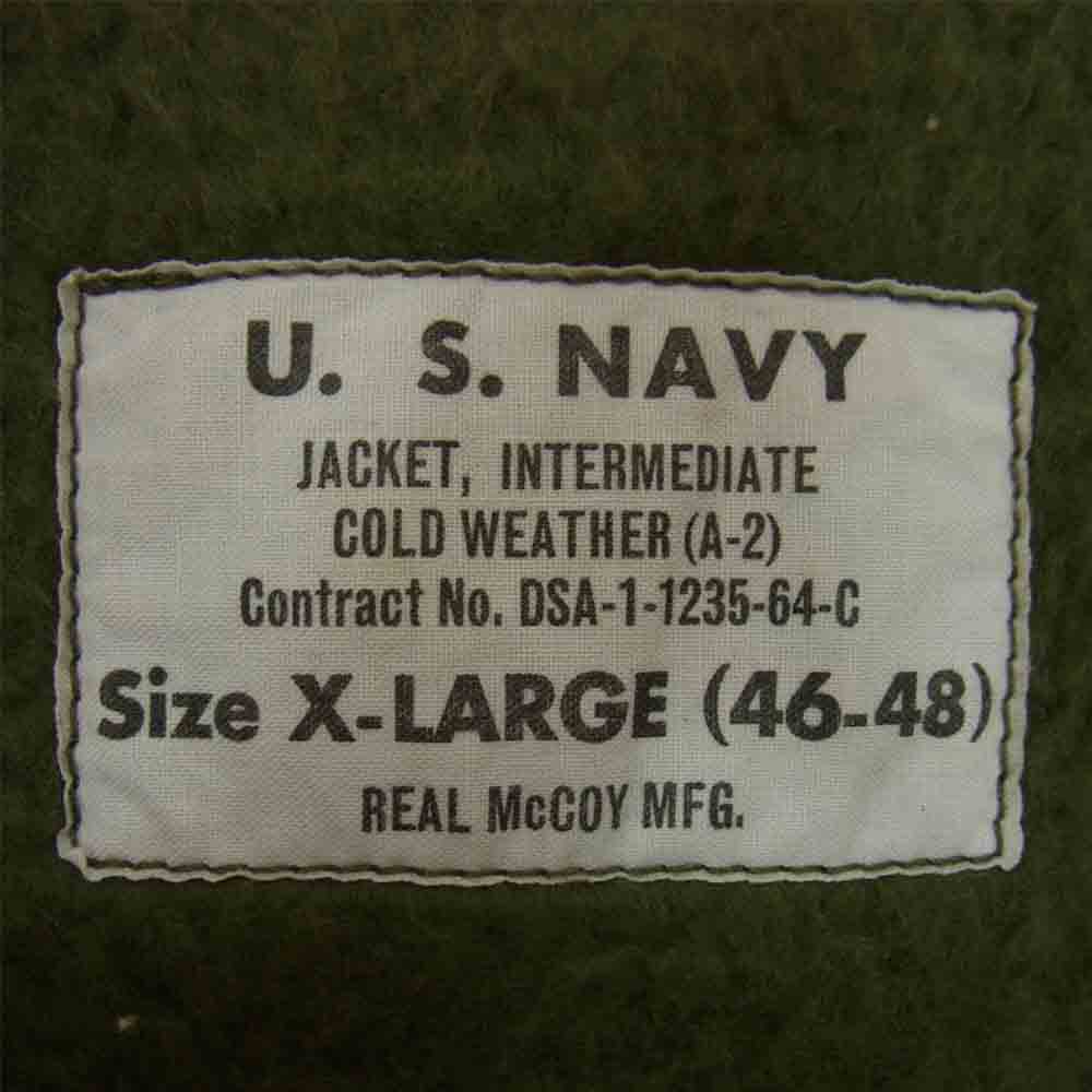 The REAL McCOY'S ザリアルマッコイズ MJ13114 A-2 DECK JACKET USS FIREDRAKE ファイアドレイク デッキジャケット カーキ系 XL【中古】
