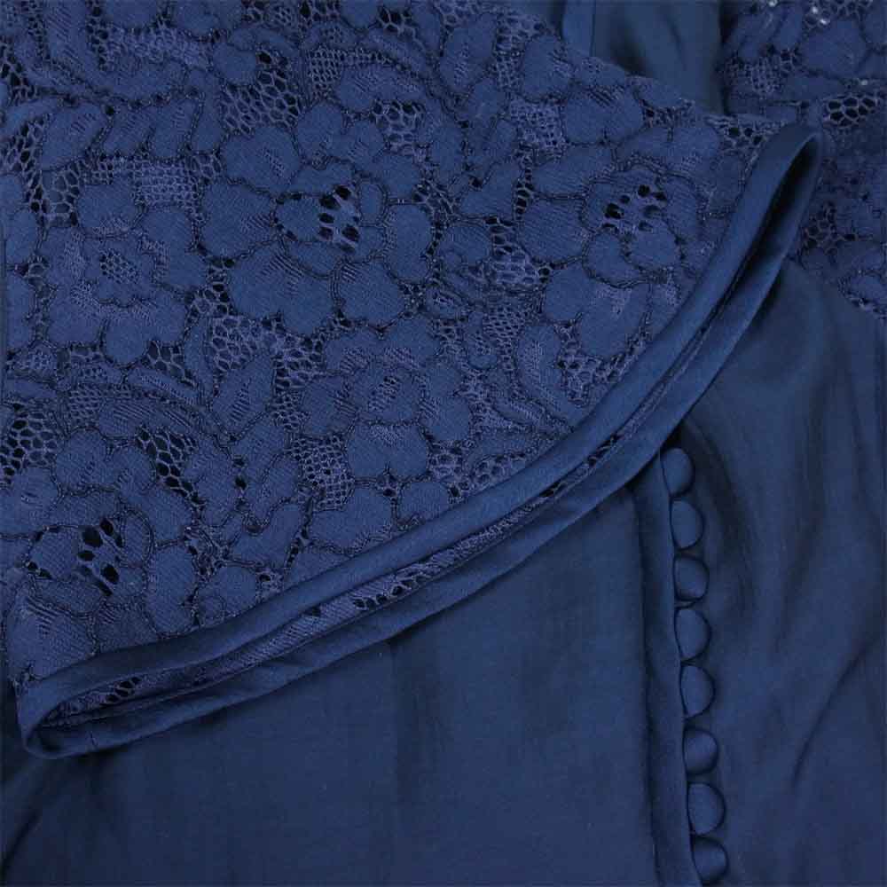 マメ MM15SS DR042 マメクロゴウチ Mame Kurogouchi レース切替 半袖ワンピース ネイビー系 1【中古】