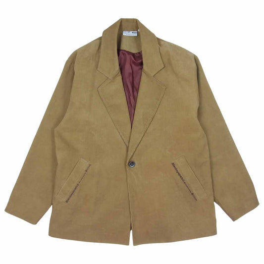 ブラックアイパッチ ロゴ刺繍 オーバーサイズ コーデュロイ ジャケット ライトブラウン系 L【中古】