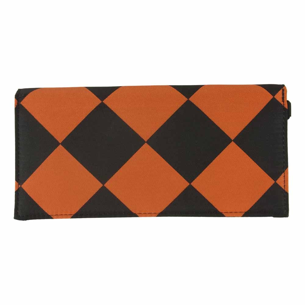 PORTER ポーター GHILLIE WALLET ダイヤシェイプ ロングウォレット 長財布 ブラック系 オレンジ系【美品】【中古】