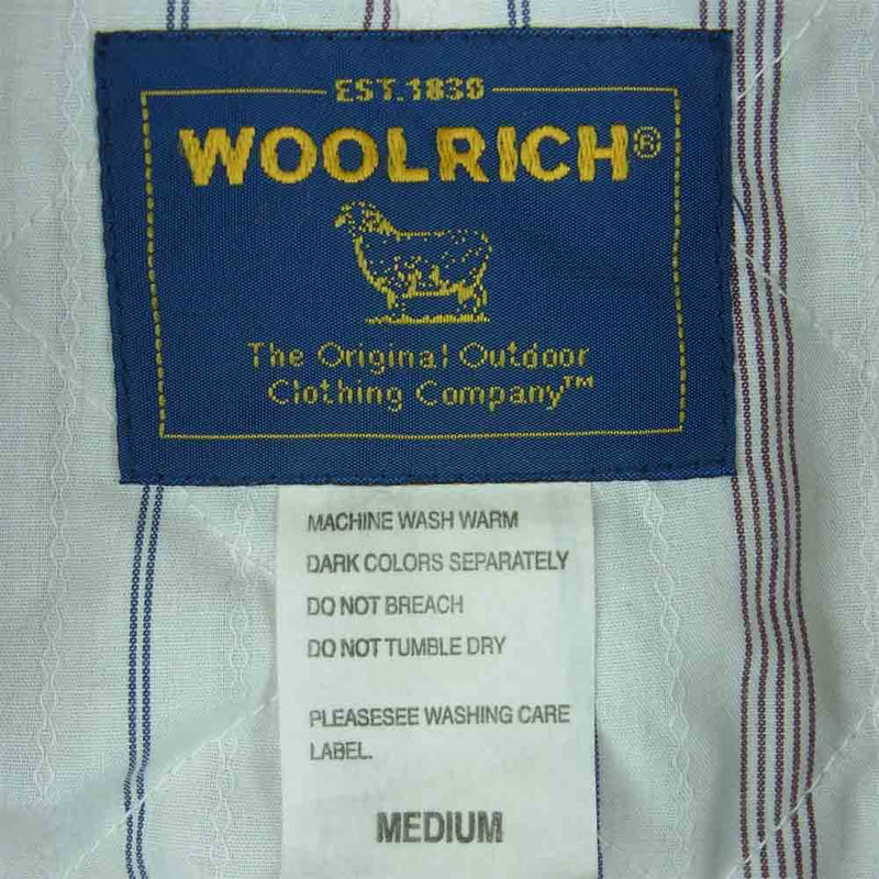 WOOLRICH ウールリッチ 2W5-9310 ストライプ ステンカラー コート コットン 中国製 ベージュ系 M【中古】