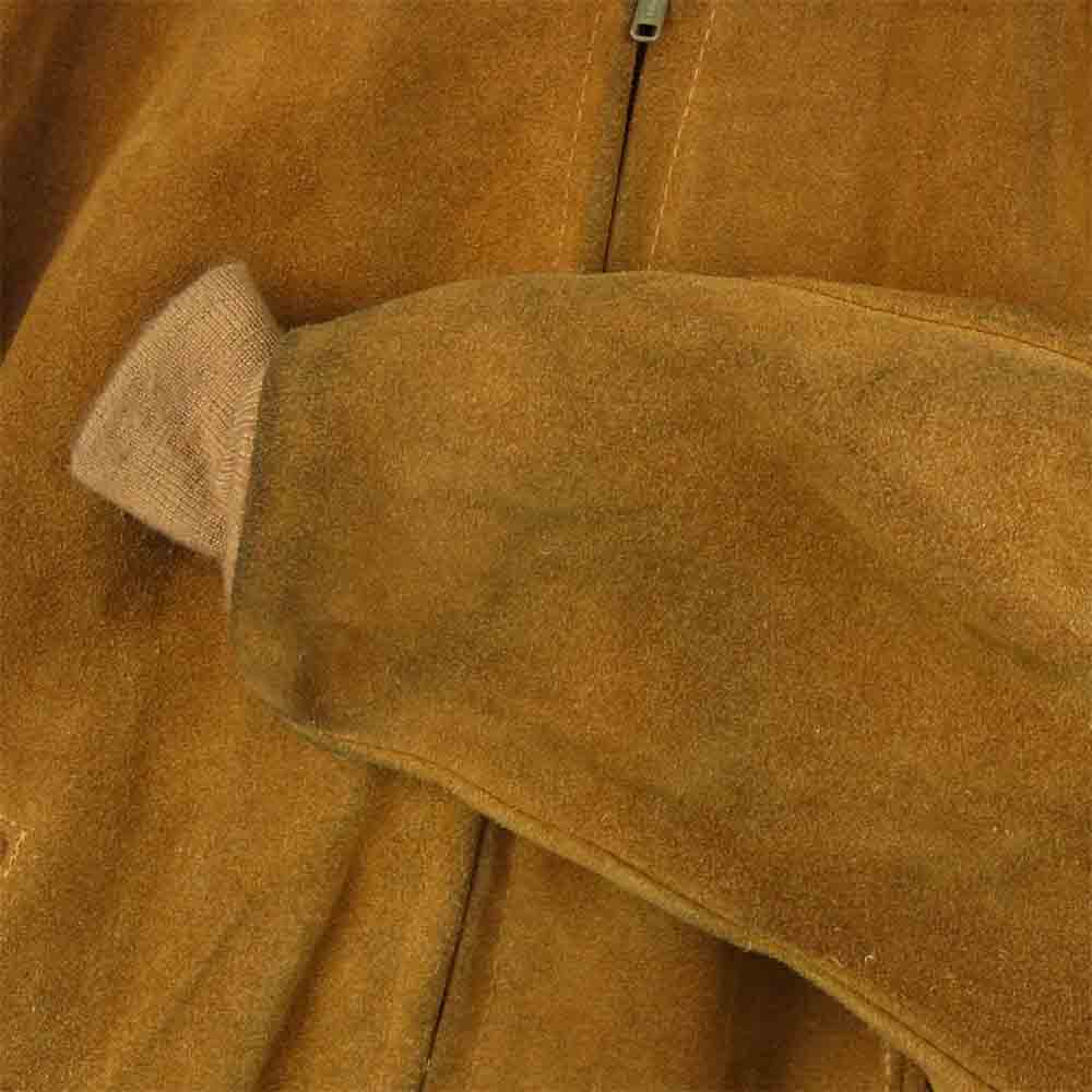 schott ショット 茶タグ スエード レザー ブルゾン ジャケット アメリカ製 ブラウン系 40【中古】