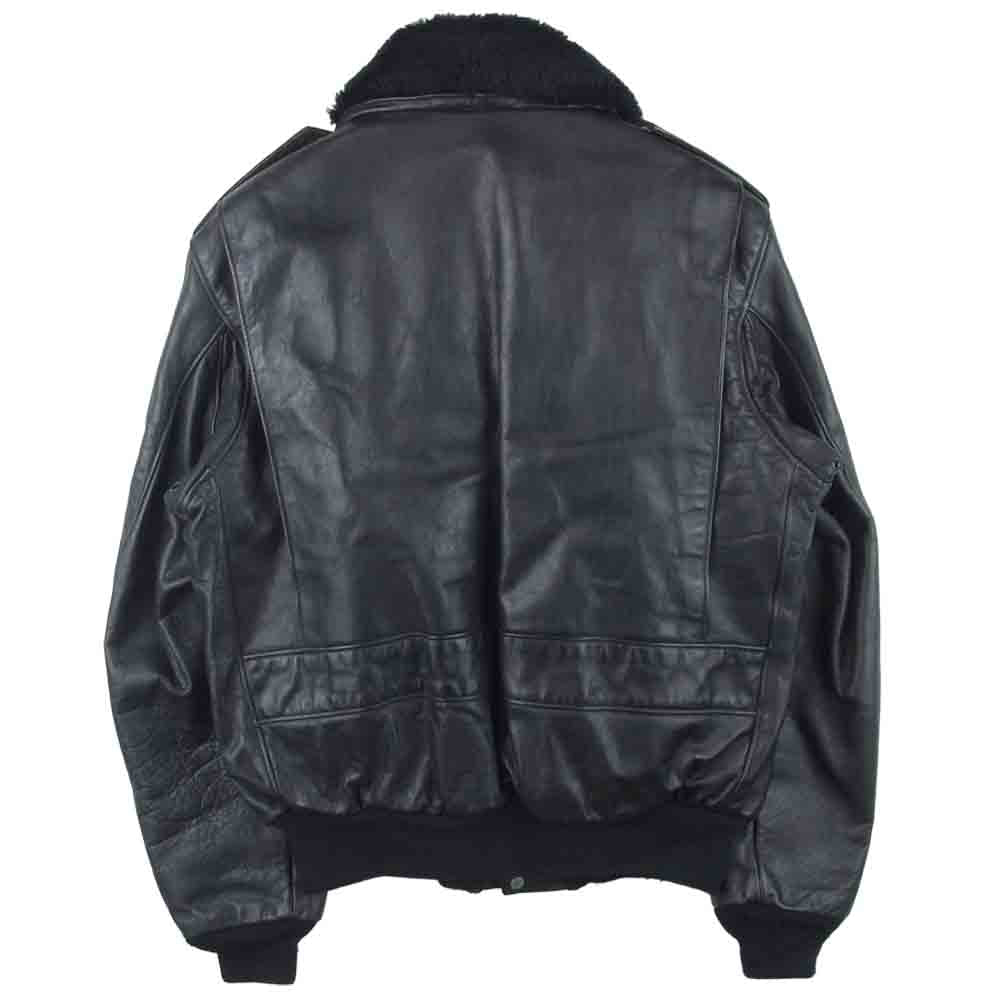 schott ショット 184SM SPORTSWEAR 襟ボア レザー ジャケット ブラック系 40【中古】