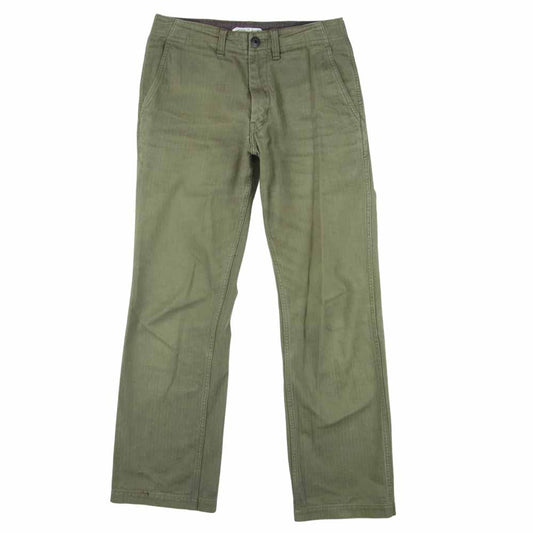 ORGUEIL オルゲイユ OR-1063 Work Pants ヘリンボーン ワーク パンツ コットン 日本製 カーキ系 29【中古】