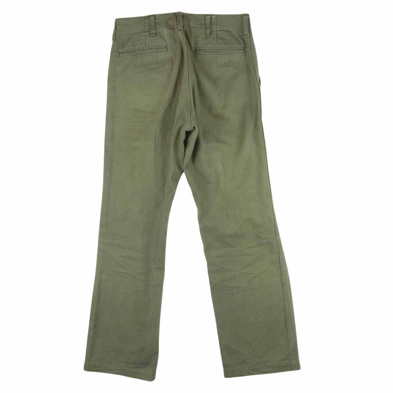 ORGUEIL オルゲイユ OR-1063 Work Pants ヘリンボーン ワーク パンツ コットン 日本製 カーキ系 29【中古】