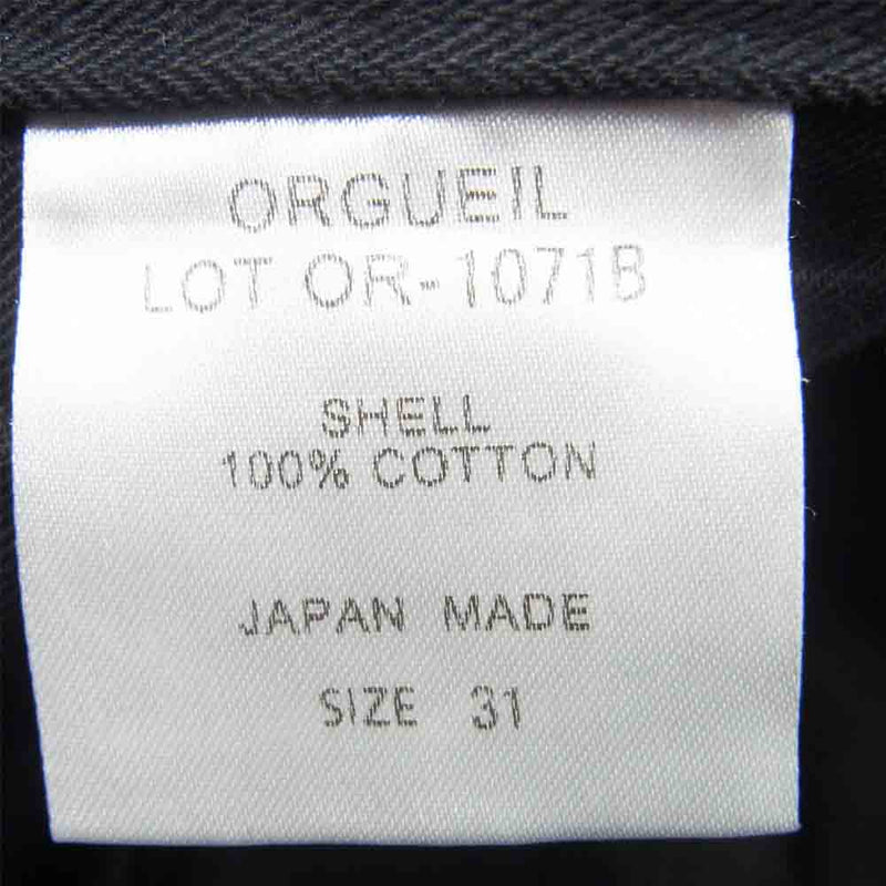 ORGUEIL オルゲイユ OR-1071B French Railroad Pants フレンチ レイルロード パンツ ブラック系 31【中古】