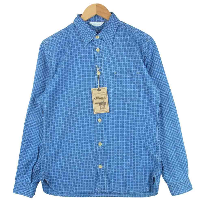 ORGUEIL オルゲイユ OR-5058U Wabash Shirt ウォバッシュ チェック 長袖 シャツ インディゴブルー系 38【中古】