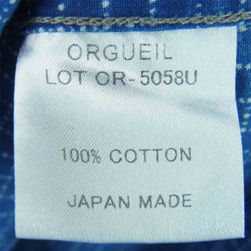 ORGUEIL オルゲイユ OR-5058U Wabash Shirt ウォバッシュ チェック 長袖 シャツ インディゴブルー系 38【中古】