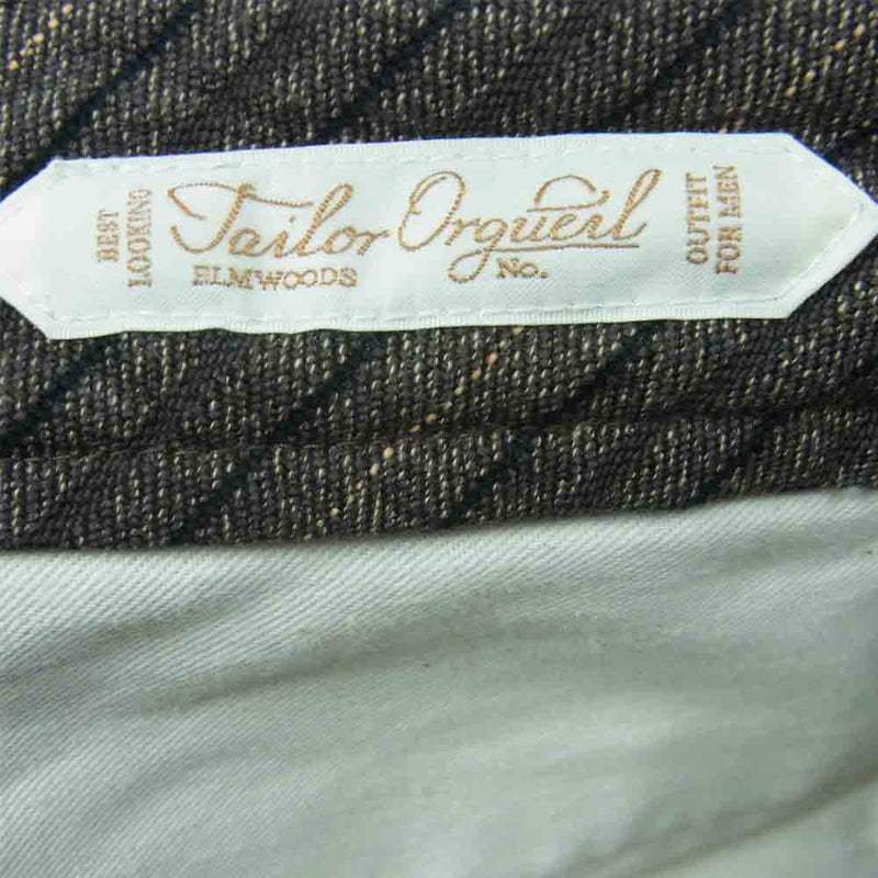 ORGUEIL オルゲイユ OR-1078 Stripe Trousers ストライプ トラウザー パンツ コットン 日本製 ブラウン系 31【中古】