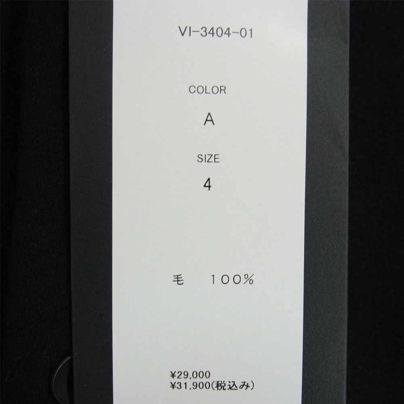 THE VIRIDI-ANNE ザ ヴィリジアン VI-3404-01 ウール スムース カーディガン ブラック系 4【新古品】【未使用】【中古】