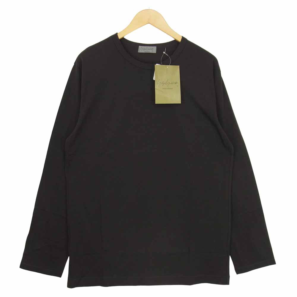 Yohji Yamamoto ヨウジヤマモト POUR HOMME プールオム HX-T03-070-3A 30/-ULTIMA PLAIN STITCH NEW ROUND NECK LONG SLEEVES ウルティマ ラウンドネック カットソー チャコール系 3【新古品】【未使用】【中古】