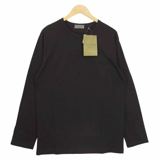 Yohji Yamamoto ヨウジヤマモト POUR HOMME プールオム HX-T03-070-3A 30/-ULTIMA PLAIN STITCH NEW ROUND NECK LONG SLEEVES ウルティマ ラウンドネック カットソー チャコール系 3【新古品】【未使用】【中古】
