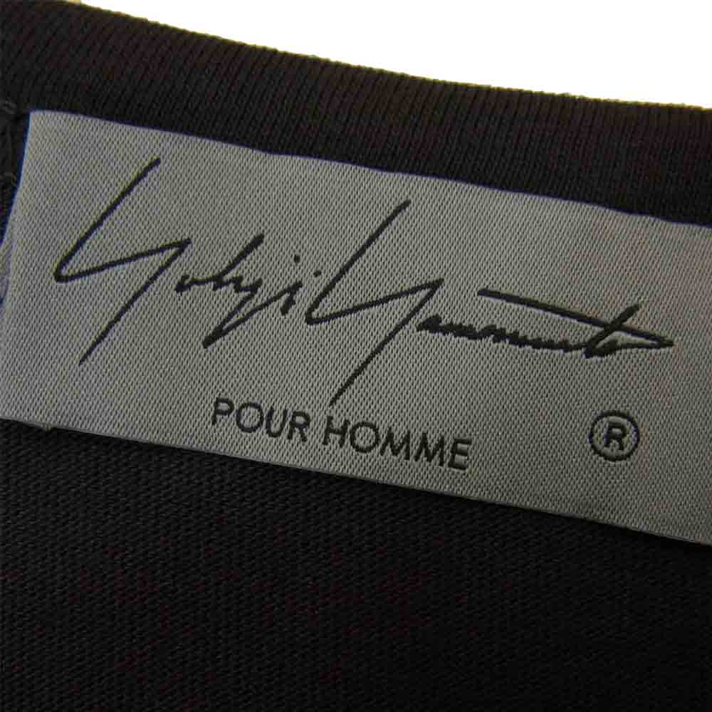 Yohji Yamamoto ヨウジヤマモト POUR HOMME プールオム HX-T03-070-3A 30/-ULTIMA PLAIN STITCH NEW ROUND NECK LONG SLEEVES ウルティマ ラウンドネック カットソー チャコール系 3【新古品】【未使用】【中古】