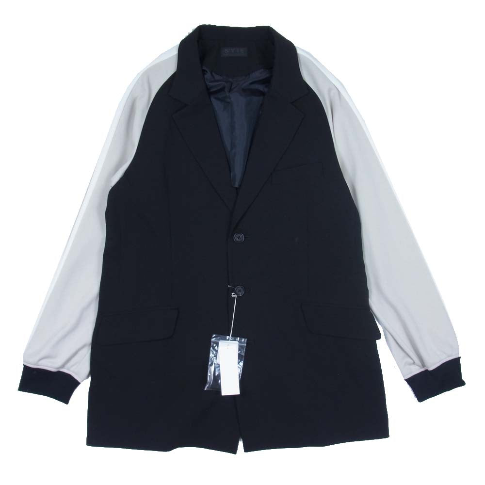 Yohji Yamamoto ヨウジヤマモト S'YTE UM-J54-912-1 Pe Rayon Gabardine Stretch 3BS Jersey Sleeve Jacket サイト レーヨン ギャバジン ストレッチ ジャージ スリーブ ジャケット ブラック系 3【新古品】【未使用】【中古】