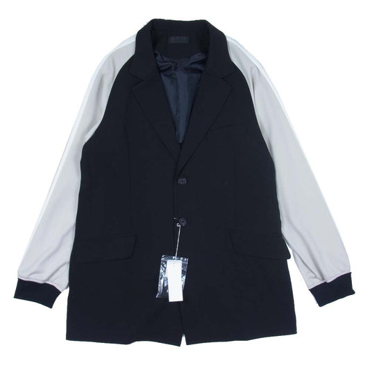 Yohji Yamamoto ヨウジヤマモト S'YTE UM-J54-912-1 Pe Rayon Gabardine Stretch 3BS Jersey Sleeve Jacket サイト レーヨン ギャバジン ストレッチ ジャージ スリーブ ジャケット ブラック系 3【新古品】【未使用】【中古】