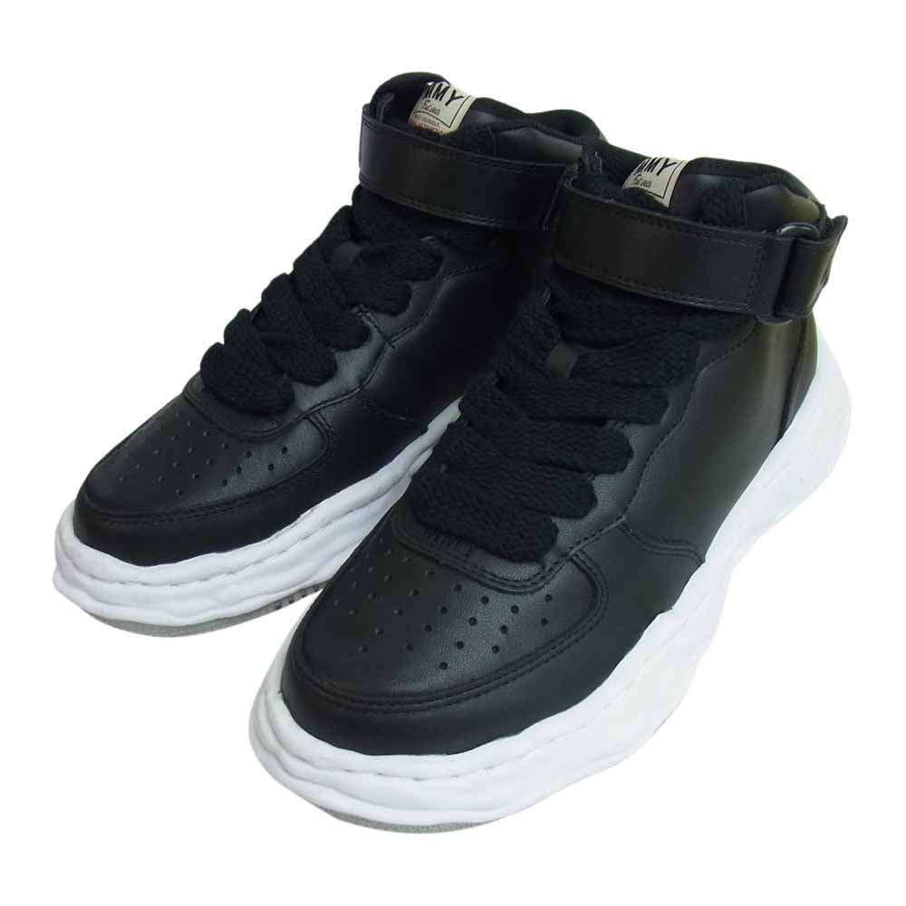 メゾンミハラヤスヒロ A07FW701 WAYNE OG Sole Leather High top オリジナルソール レザー ハイカット スニーカー ブラック系 42【新古品】【未使用】【中古】