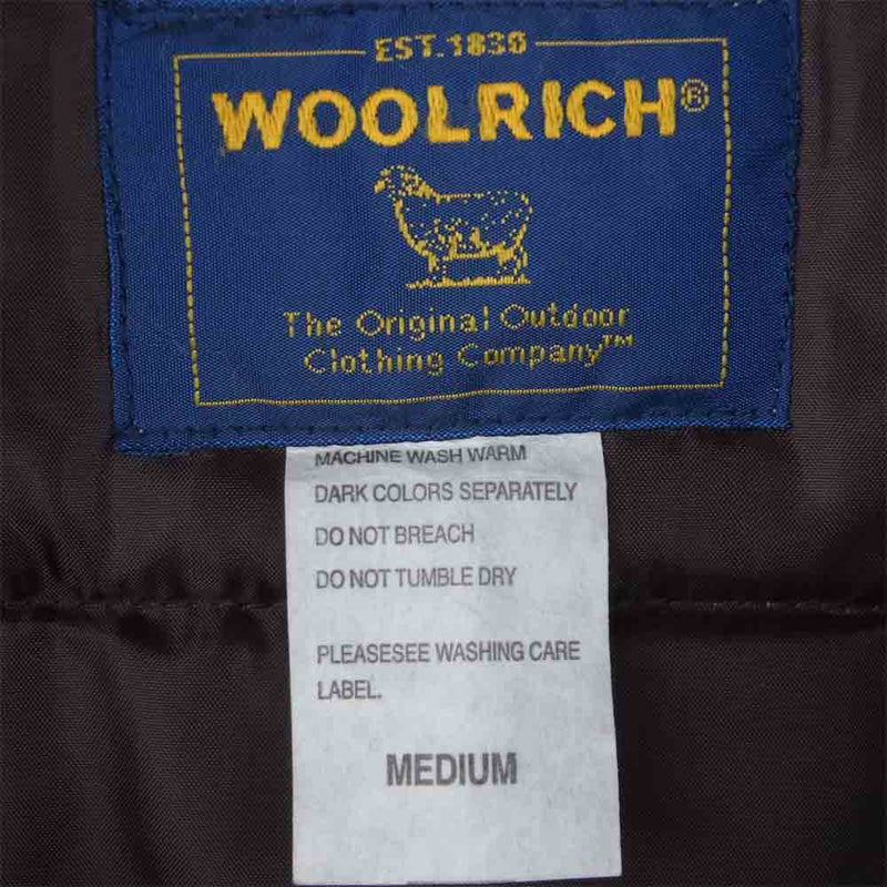WOOLRICH ウールリッチ 2W5-9314 チェック ファー 中綿 ジャケット ブラウン系 M【中古】