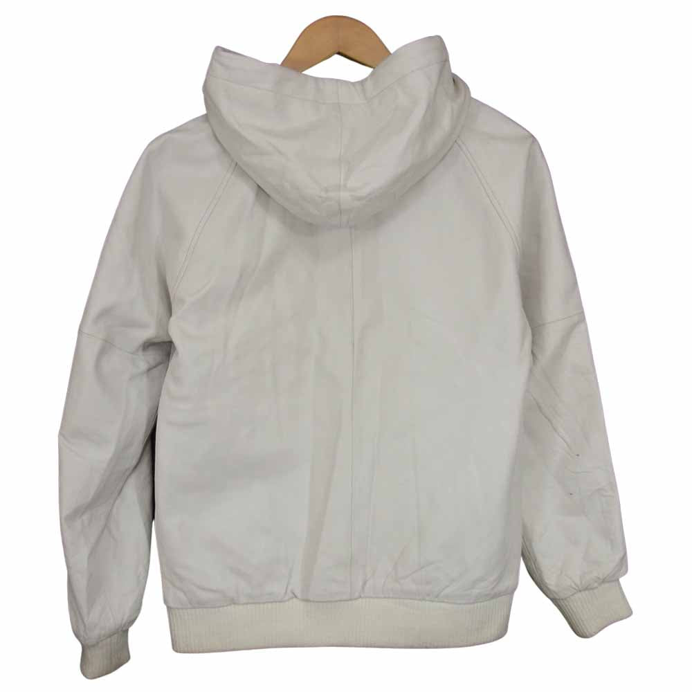 schott ショット SPORTSWEAR レザー ジップアップ パーカー ホワイト系 S【中古】