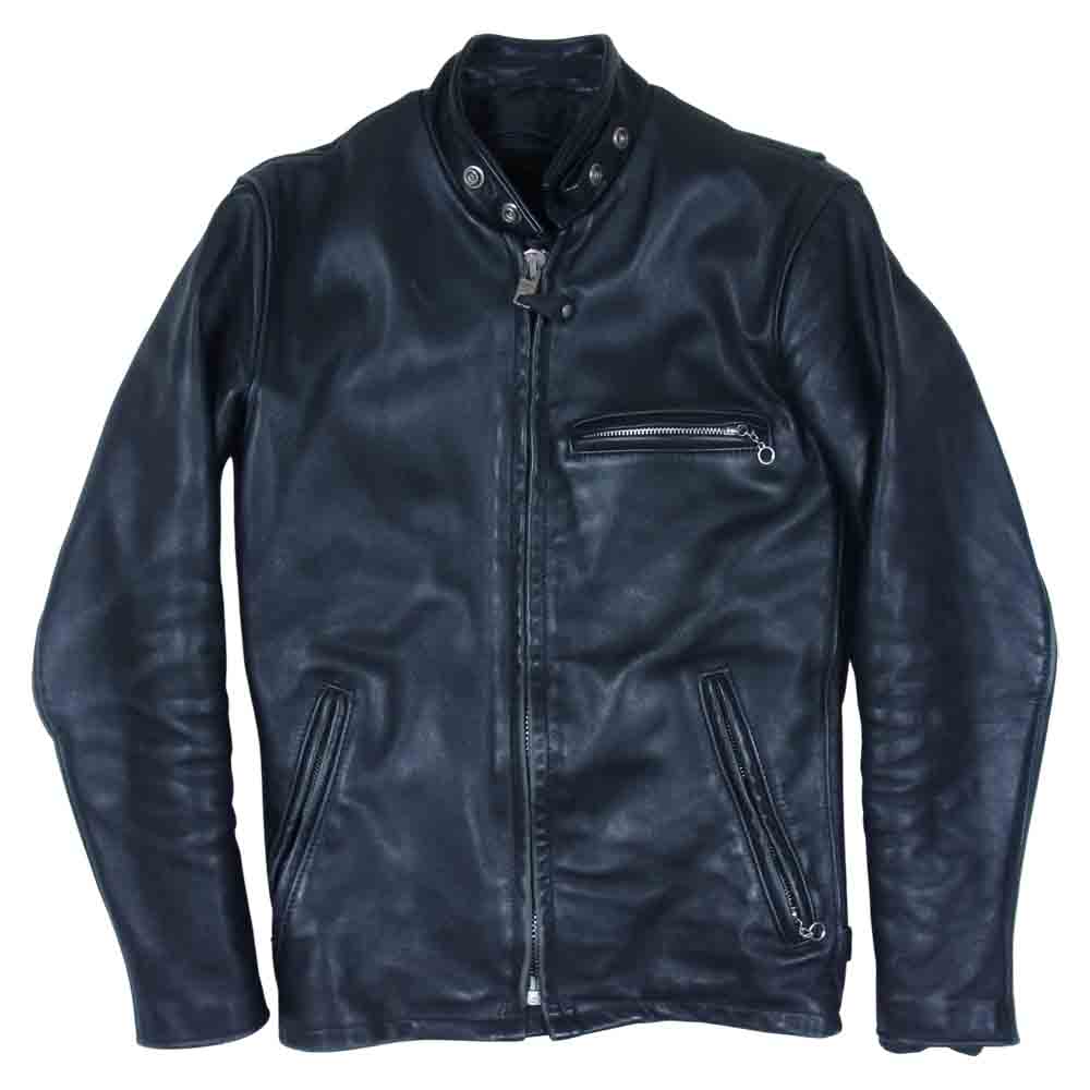 schott ショット 641 ライナー付 シングル レザー ライダース ジャケット ブラック系 32【中古】