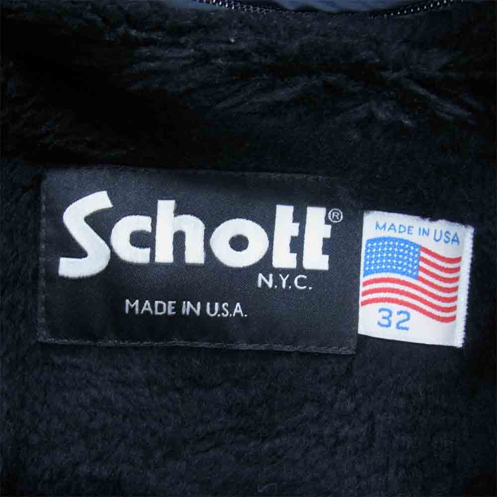 schott ショット 641 ライナー付 シングル レザー ライダース ジャケット ブラック系 32【中古】