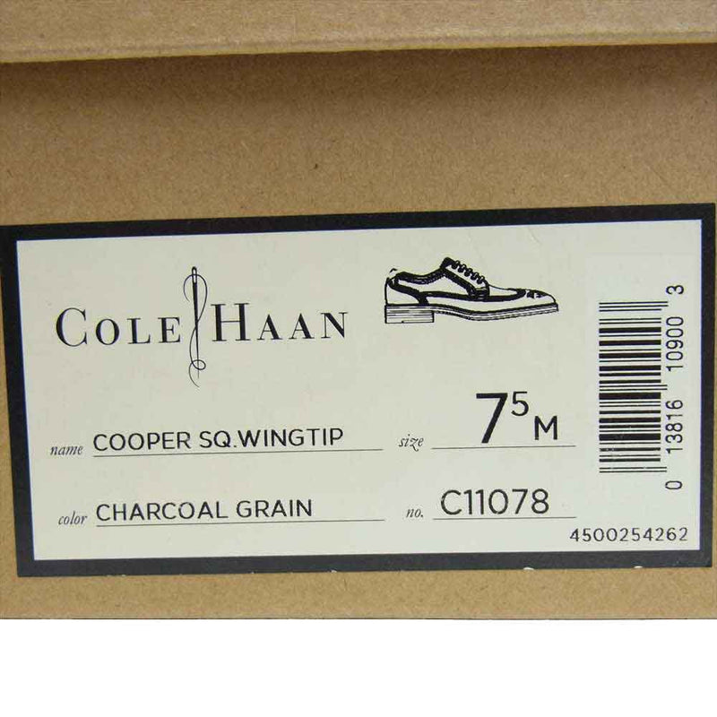 COLE HAAN コールハーン C11078 COOPER SQ. WINGTIP クーパー ウィングチップ シューズ ダークブラウン系 7⁵M【中古】