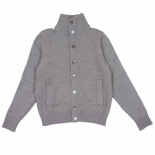 ZANONE ザノーネ 国内正規品 CHIOTO 5ゲージ ウール ソリッド スタンドカラー ニット カーディガン グレージュ系 44【美品】【中古】