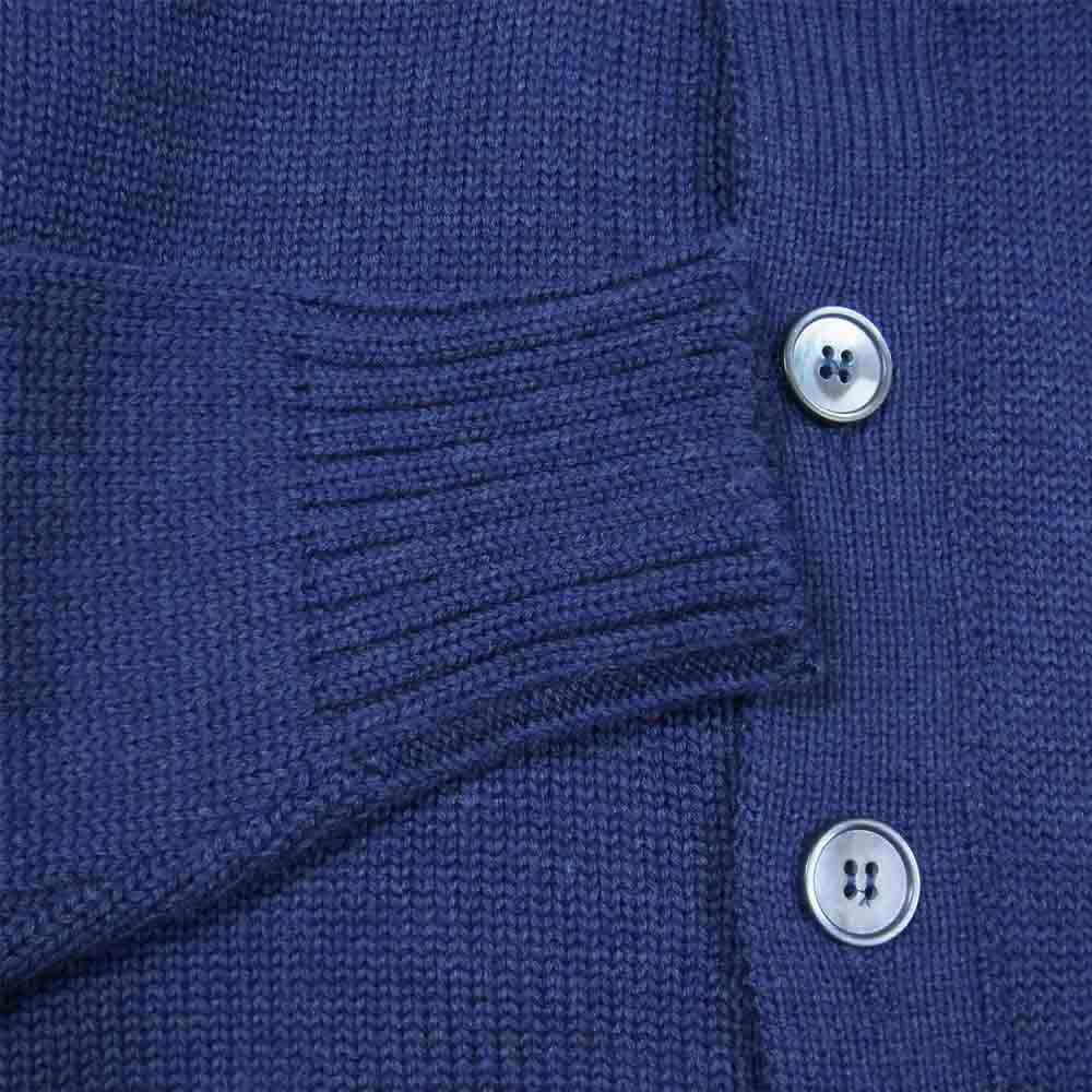 ZANONE ザノーネ 国内正規品 CHIOTO 5ゲージ ウール ソリッド スタンドカラー カーディガン ネイビー系 44【美品】【中古】