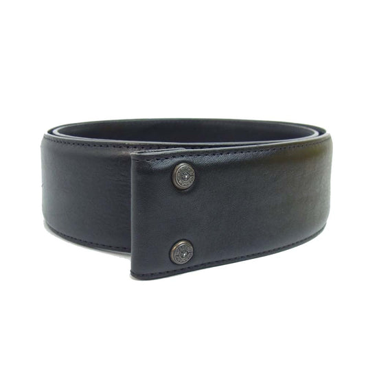 CHROME HEARTS クロムハーツ（原本無） 2.0 STRAP 2.0inch インチ ストラップ レザー ベルト ブラック系 36【中古】