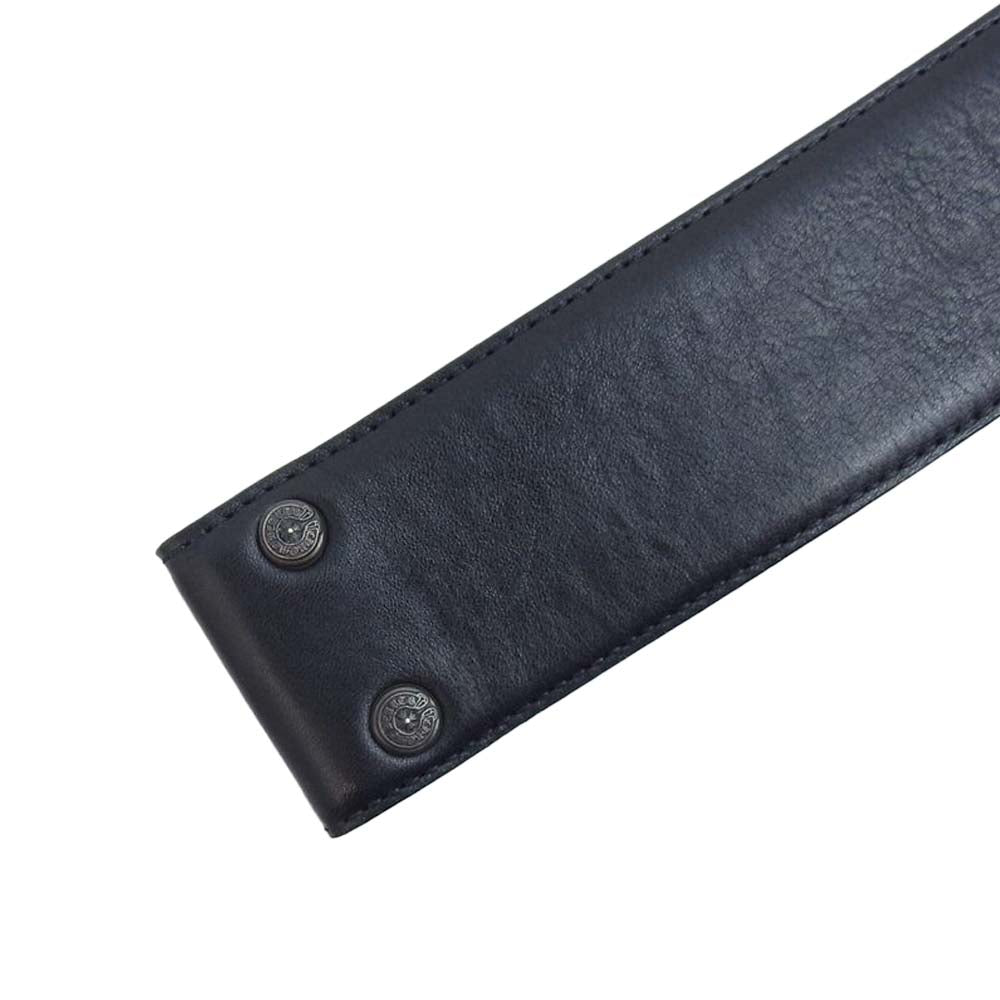 CHROME HEARTS クロムハーツ（原本無） 2.0 STRAP 2.0inch インチ ストラップ レザー ベルト ブラック系 36【中古】