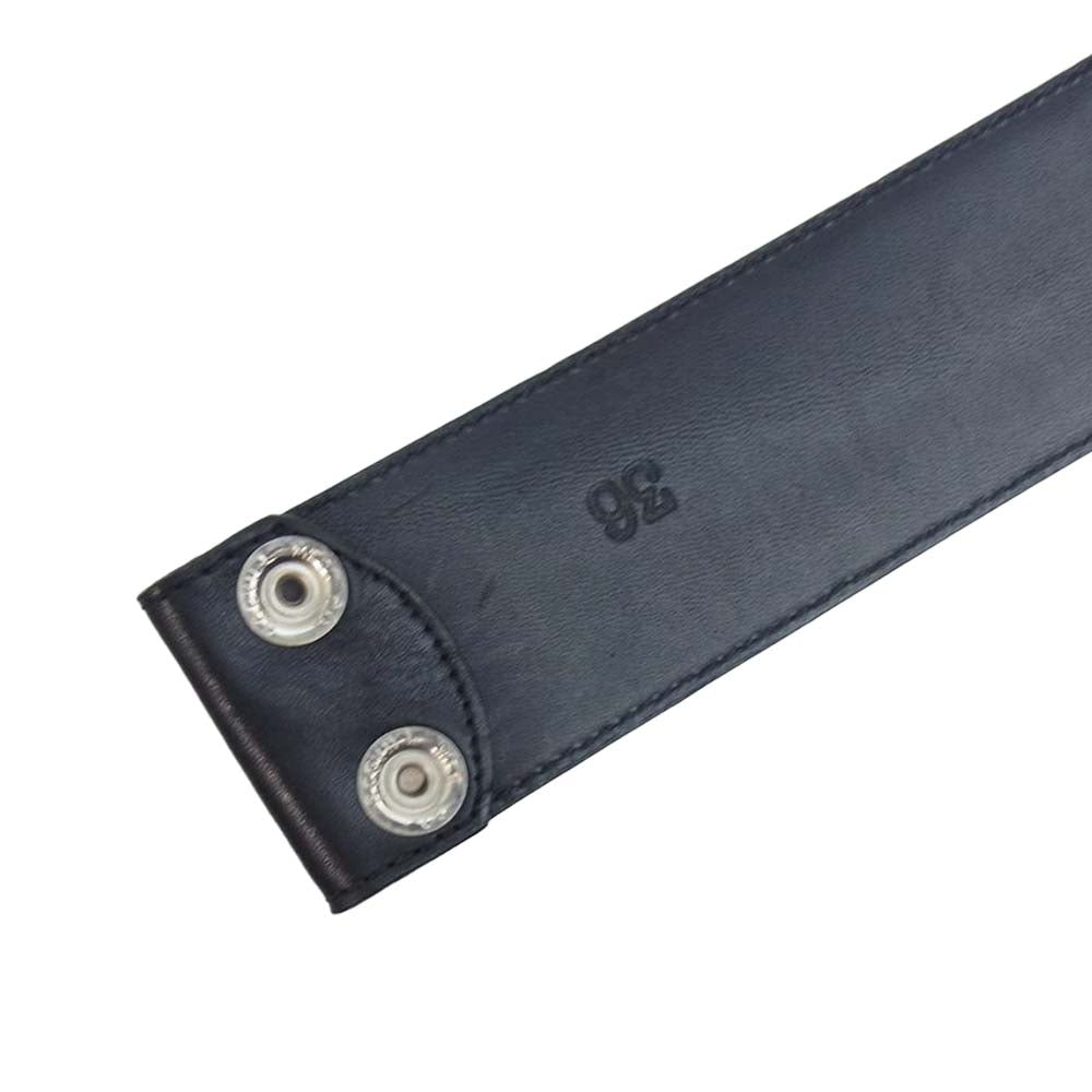 CHROME HEARTS クロムハーツ（原本無） 2.0 STRAP 2.0inch インチ ストラップ レザー ベルト ブラック系 36【中古】