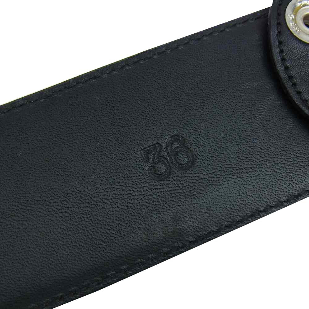 CHROME HEARTS クロムハーツ（原本無） 2.0 STRAP 2.0inch インチ ストラップ レザー ベルト ブラック系 36【中古】
