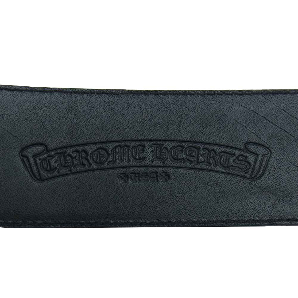 CHROME HEARTS クロムハーツ（原本無） 2.0 STRAP 2.0inch インチ ストラップ レザー ベルト ブラック系 36【中古】