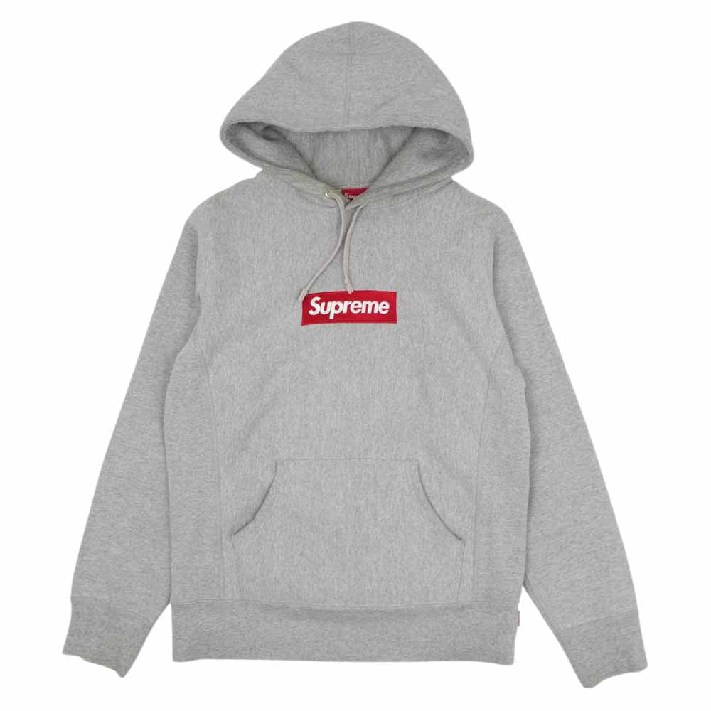 Supreme シュプリーム 12AW Box logo Hooded Sweatshirt ボックスロゴ フーデッド スウェット シャツ プルオーバー パーカー グレー系 S【中古】